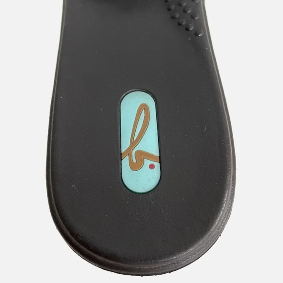 Oka B Black Zebra Bow Rubber Slides Sandals Medium Large ML 8-9 - Picture 8 of 12